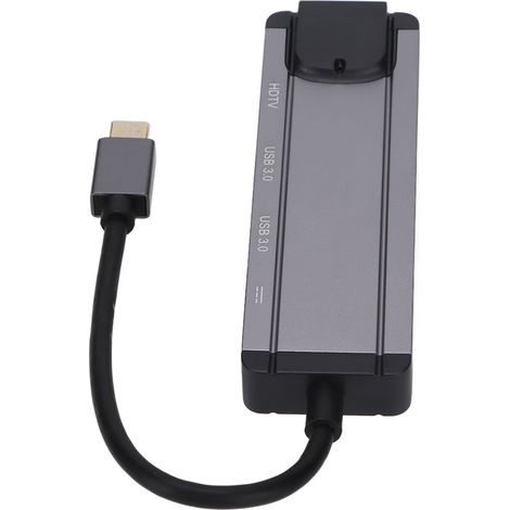 Adaptateur USB-C 5 en 1 avec Ethernet RJ45, Sortie 4K et Charge Rapide pour iPhone iPad (1/5)