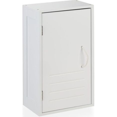 Armoire De Salle De Bain - 50x30x18 5 Cm - 2 Compartiments Réglables - Fermeture Magnétique - Blanc - 1 Pièce (1/5)