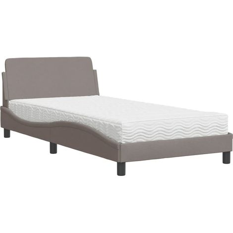 Maison Exclusive - Letto con Materasso Dover Tortora 100x200 cm in Tessuto (1/5)