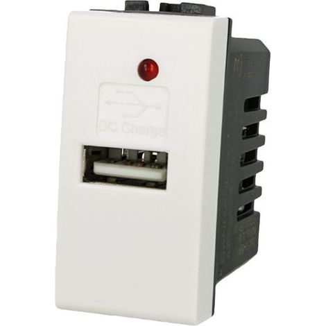Modulo Caricatore USB 5V 2,1A Bianco Compatibile Bticino Living