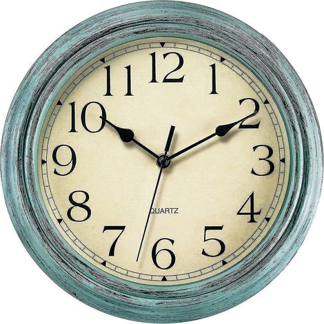 Horloge murale ronde rétro à quartz silencieuse sans tic-tac (30 cm)