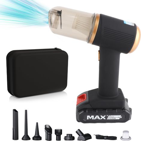 Aspirateur portable sans fil rechargeable 4-en-1 : aspiration, soufflage, évacuation et gonflage 10000Pa, aspirateur à main maison voiture, filtre réutilisable (1/5)