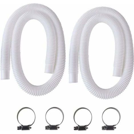 Tuyau d'aspiration piscine - OKZ® - PVC transparent - Longueur 150 cm - Diamètre 32 mm - 2 pièces - Installation rapide (1/5)