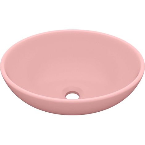 vidaXL Luxury Basin Oval-shaped Matt Pink 40x33 cm Ceramic