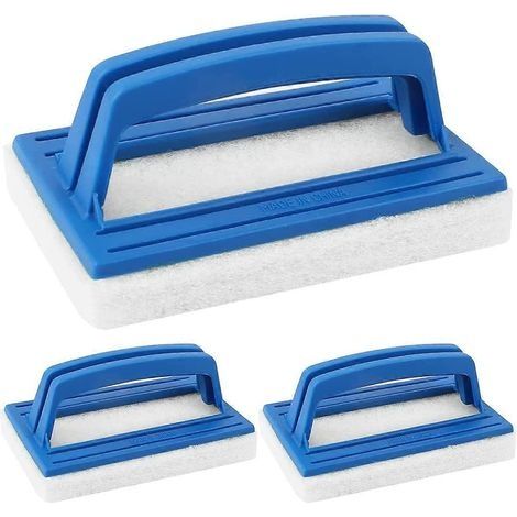 Brosse éponge pour ligne d'eau, lot de 3 brosses en plastique Regerly avec poignées, outil de nettoyage pour le fond et les parois de piscine et spas. (1/5)