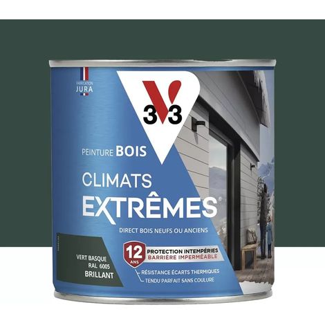 Peinture bois V33 Climats Extrêmes Brillant Vert Basque 0,5 L (1/3)