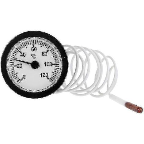 Thermomètre à cadran gradué de 0 à 120 avec capteur capillaire de 1 mètre pour la mesure de la température de l'eau (1/5)