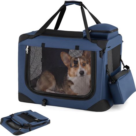 COSTWAY Trasportino Borsa Cani Gatti Animali Domestici Auto Taglia Grande Piccoli Media Cuccioli Pieghevole Viaggi Zaino Tessuto Cuscino Morbido Imbottita Leg (1/5)