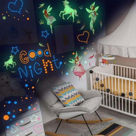 Autocollant Mur Dinosaures - Vinyle Écologique Non Toxique - Pour Chambre Enfant Murs Portes Miroirs - 3D Fluorescent - Lot de 12 (1/5)