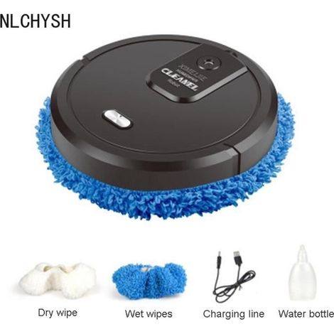 Aspirateur Robot - Noir - Chargeur USB - Nettoyage Humide - Machine de nettoyage rotative (1/4)