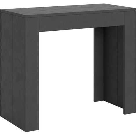 Console extensible gris foncé spatulé 8 places 42 à 198cm Luido (1/5)