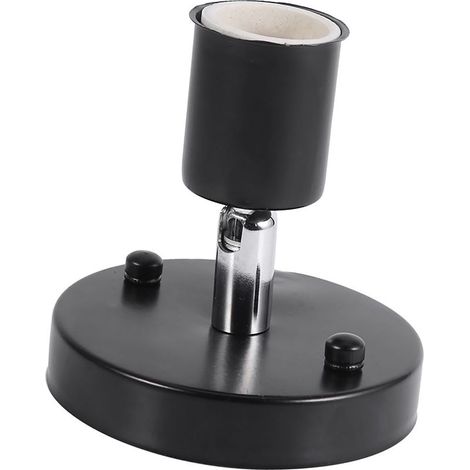 E27 Plafonnier Vintage Moderne Lampe Murale Porte-Ampoule Douille 180° Rotatif Noir (1/5)