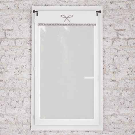 Brise bise brodé en coton 60x120 cm EMILIE blanc, par Soleil d'ocre