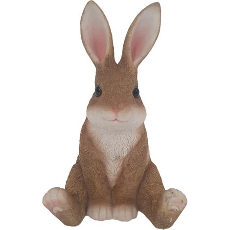 Dekofigur Hase sitzend 24 x 15,5 x 15,5 cm braun weiß Skulptur