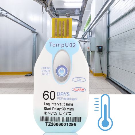 Der USB-Anschluss des Temperaturrekorders kann 10.000 Datensätze speichern.
