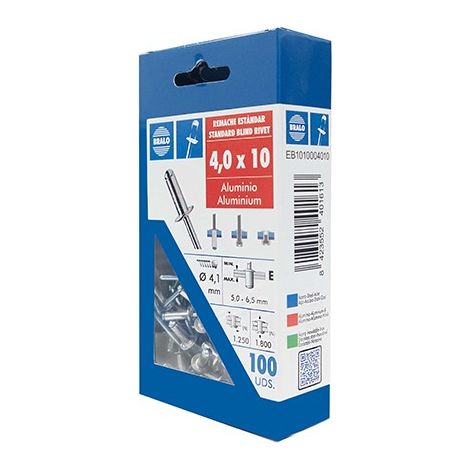 RIVETTO BLISTER 100 PZ - 4X10 MM