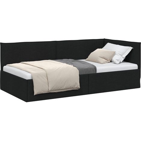 Maison Exclusive - Cornice del letto ad angolo Nero 80 x 200 cm Tessuto