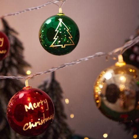 Guirlande lumineuse - - Boules de Noël - 3m - 20 LED - Piles AA (1/3)