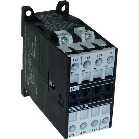 Contacteur tripolaire 4KW 10A - commande bobine 24VDC - 1NO - MCD10 IMO
