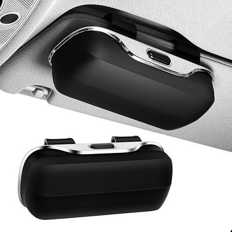 Porte Lunettes pour Voiture, Support Lunette Voiture, Porte Lunettes Voiture,Sunglasses Holder Accessoire Voiture Interieur, Car Glasses Case Storage Box for Car Sun Visor Accessories (1/5)