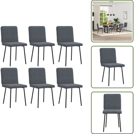 vidaXL Sillas de comedor 6 unidades terciopelo gris oscuro (1/5)