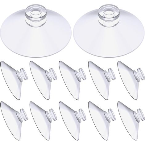Ventouse, 12 Pièces Ventouse Table en Verre, Mini Ventouse, Extra Fortes PVC Suspension Rideau Isolant Ventouse, Simple Ventouses Transparentes pour Verre, Carrelage, Murales(30mm) (1/5)