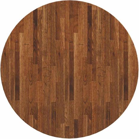 Dessus de table,Plateau de table,Dessus de bureau Marron foncé Ø 80 x 4 cm Chêne massif CFW47861 (1/5)