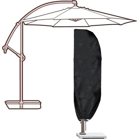 Wasserdichte Schutzhülle für Sonnenschirme, Oxford-Gewebe mit korrosionsbeständigem Seitenreißverschluss und verstellbarem Kordelzug – Modell 280 x 30/81/46 cm