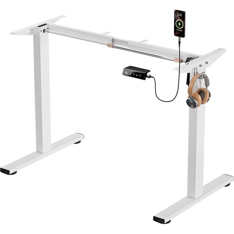 Eggree – Bureau assis debout électrique réglable 73-118 cm – Largeur 86-130 cm – Charge USB – Conception antirouille – Support 70 kg (1/4)