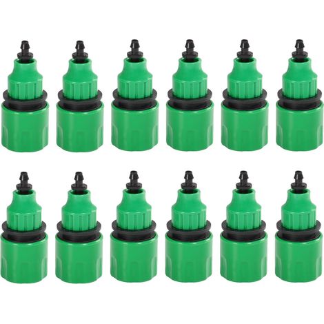 Packung mit 12 Kunststoff-Schlauchverbindern 4/7 und 8/11, Schnellkupplungen für Kunststoff-Gartenschläuche