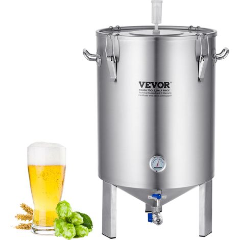 VEVOR Sistema per produzione di birra, Dispositivo per produzione di birra bollitore in acciaio inox, Fermentatore per birra da 60 L, Fermentatore a secchio per preparazione birra (1/5)