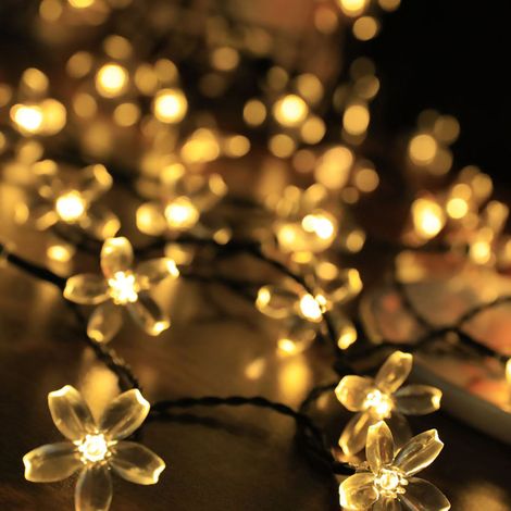 Guirlande lumineuse solaire LED Sakura, étanche, pour décoration de terrasse extérieure, lumière blanc chaud, 5 mètres, 20 (1/5)