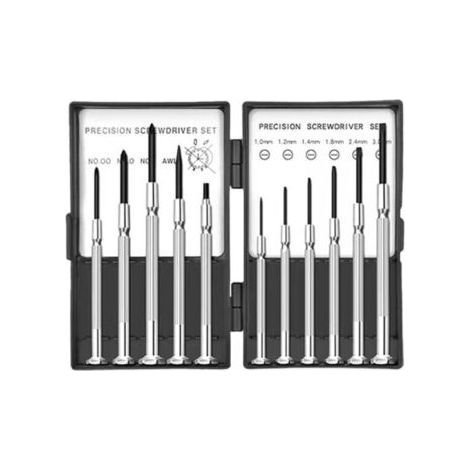 Kit de 11 Mini Tournevis de Précision (Fente/Phillips) - Pour Réparation Lunettes, Électronique et Micro-Mécanique - Jeu Professionnel (1/4)