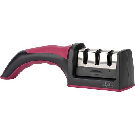 JATA HACC4541 - Afilador Cuchillos Profesional con Mango Ergonómico. Uso Manual para Afilar y Pulir Cuchillos. Apto para Todos los Tamaños. Afilado Efectivo. Base Antideslizante (1/4)