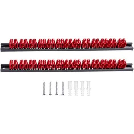 Solution de rangement d'outils en métal simple, 2 pièces, support d'affichage d'outils efficace, organisateur de douilles pour tournevis et clés, organisateur de tournevis, système mural (1/5)