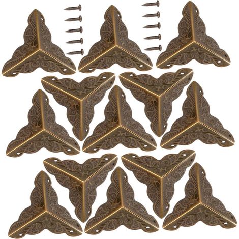 40 protège-coins décoratifs - métal/bois - style vintage (1/5)