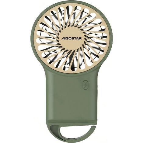 Ventilateur portable Aigostar Mini – Vert, 8,1 cm (3,2 pouces), 7 pales, 3 vitesses, 500 mAh, Rechargeable-AquaForge (1/3)