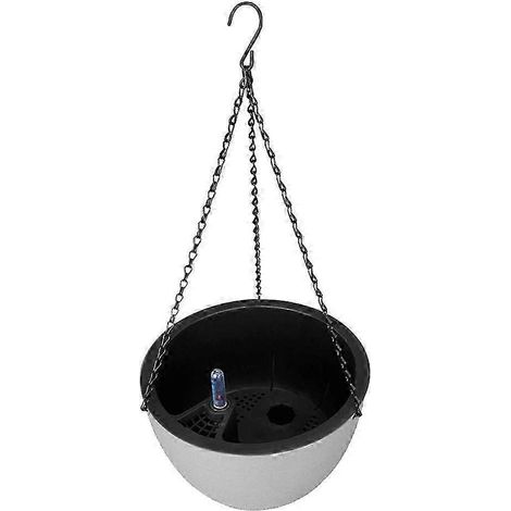 Selbstbewässernder Hängepflanztopf für drinnen und draußen, Kunststoffkorb mit Wasserstandsanzeige-Light Grey (1/5)