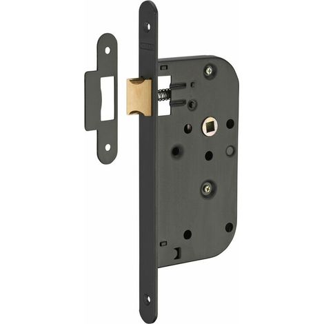 Serrure monopoint encastrée 50mm – Acier époxy noir – Gâche plate – Installation droite/gauche – Verrouillage efficace (1/5)