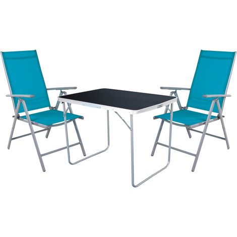 3-tlg Campingsessel Petrol + Campingtisch-MMC330870B+2xMMC5000P (1/4)