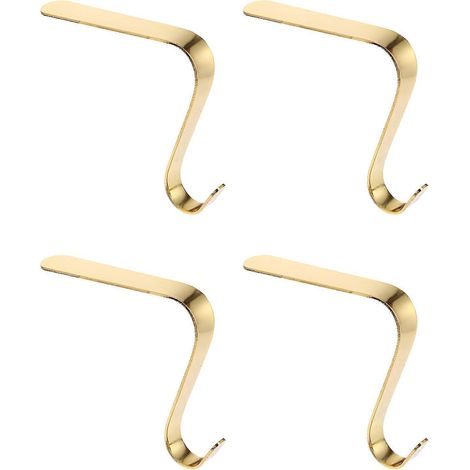 Lot de 4 supports de chaussettes de Noël à suspendre à la cheminée (dorés)-12X10cm-Golden (1/3)