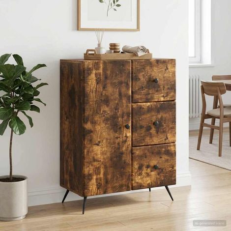 vidaXL Credenza Rovere Fumo 66 x 34,5 x 90 cm Legno ingegnerizzato (1/5)