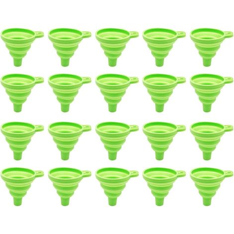 Mini entonnoir portable multifonctionnel, entonnoir pliable et rétractable en silicone pour la cuisine, ustensiles de cuisine, vert (1/5)