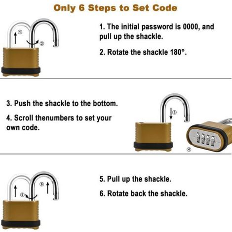 - Lot de 2 cadenas à combinaison Cadenas robustes à combinaison à 4 chiffres – Cadenas étanches pour clôtures extérieures, ca (1/4)