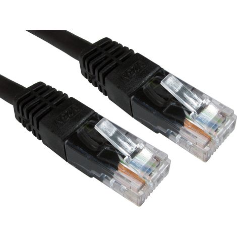 Câble Ethernet catégorie 6 UTP RS PRO, Noir, 500mm PVC Avec connecteur ( Prix pour 1 )