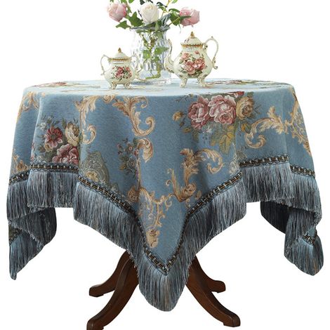 1 Nappe en feutre avec glands, anti-poussière, pour table à manger, salon (1/5)