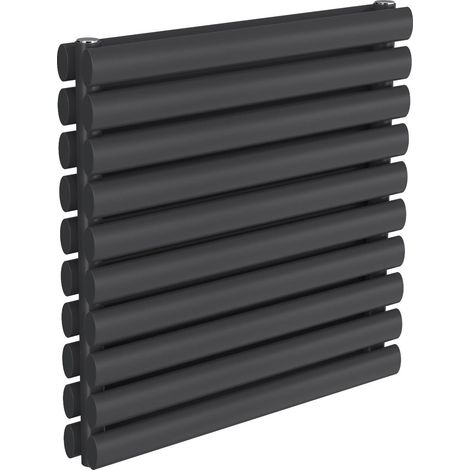 Reina Nevah Double Designer Horizontal Radiator 590mm H x 600mm W Anthracite (1/4)