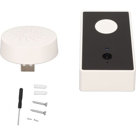 Sonnette vidéo sans fil avec interphone bidirectionnel, vision nocturne, télécommande, caméra intelligente Bluetooth et Wi-Fi, et sonnerie intégrée. (1/5)