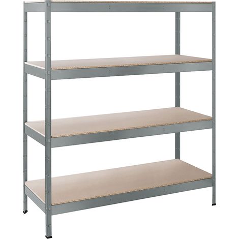 SCHULTE Regalwelt Rayonnage pour charges lourdes XXL avec 4 étagères en bois, capacité de charge par niveau 250 kg, 180x160x60 cm (HxLxP), galvanisé, rayonnage de stockage, rayonnage de cave, rayonnag (1/3)