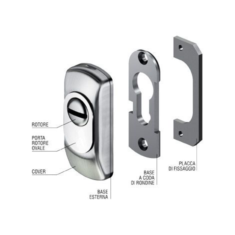 DEFENDER SG15 DISEC - FORO SAGOM. MM 70X30 INOX SATINATO H.MM 7/12 - 1 pezzo